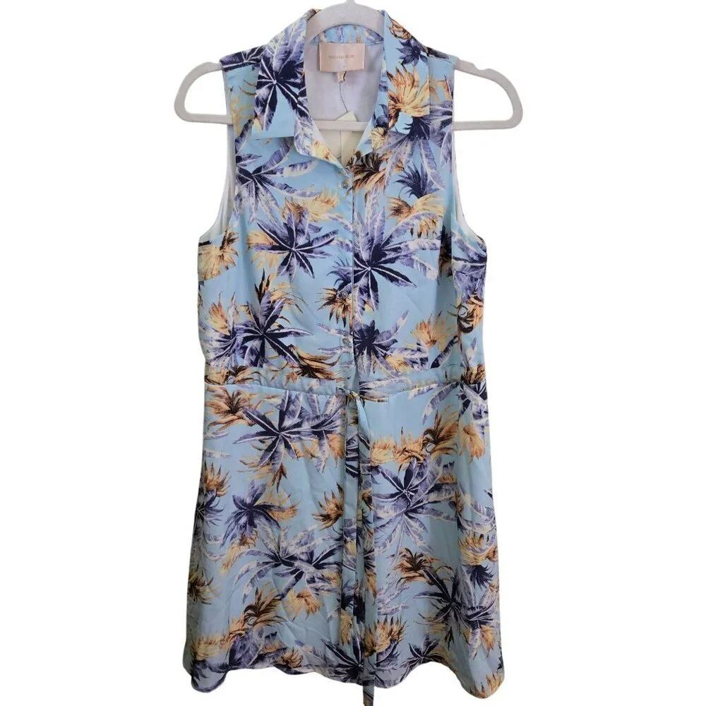 Anthropologie NWT Skies Are Blue Brie Printed Dress Light Blue Size 8